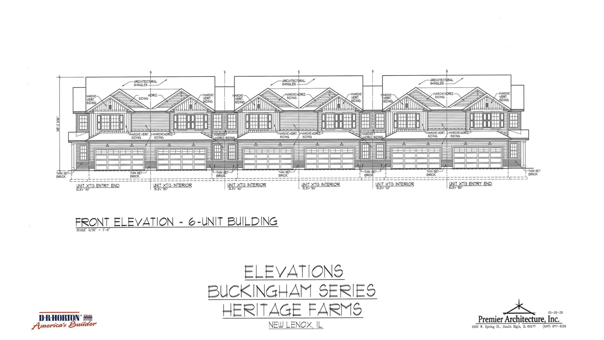 Rendering of proposed attached homes in the D.R. Horton Heritage Farms materials