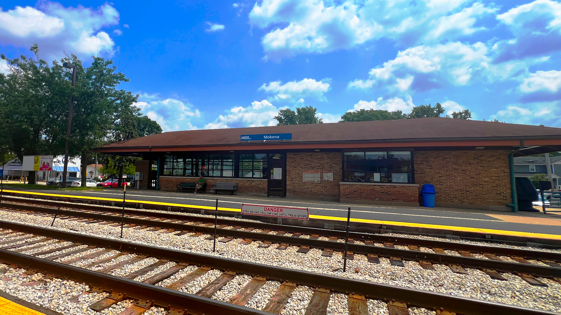 Photo of The Original Downtown Mokena Metra Station, Train Tracks and Building off of Front Street