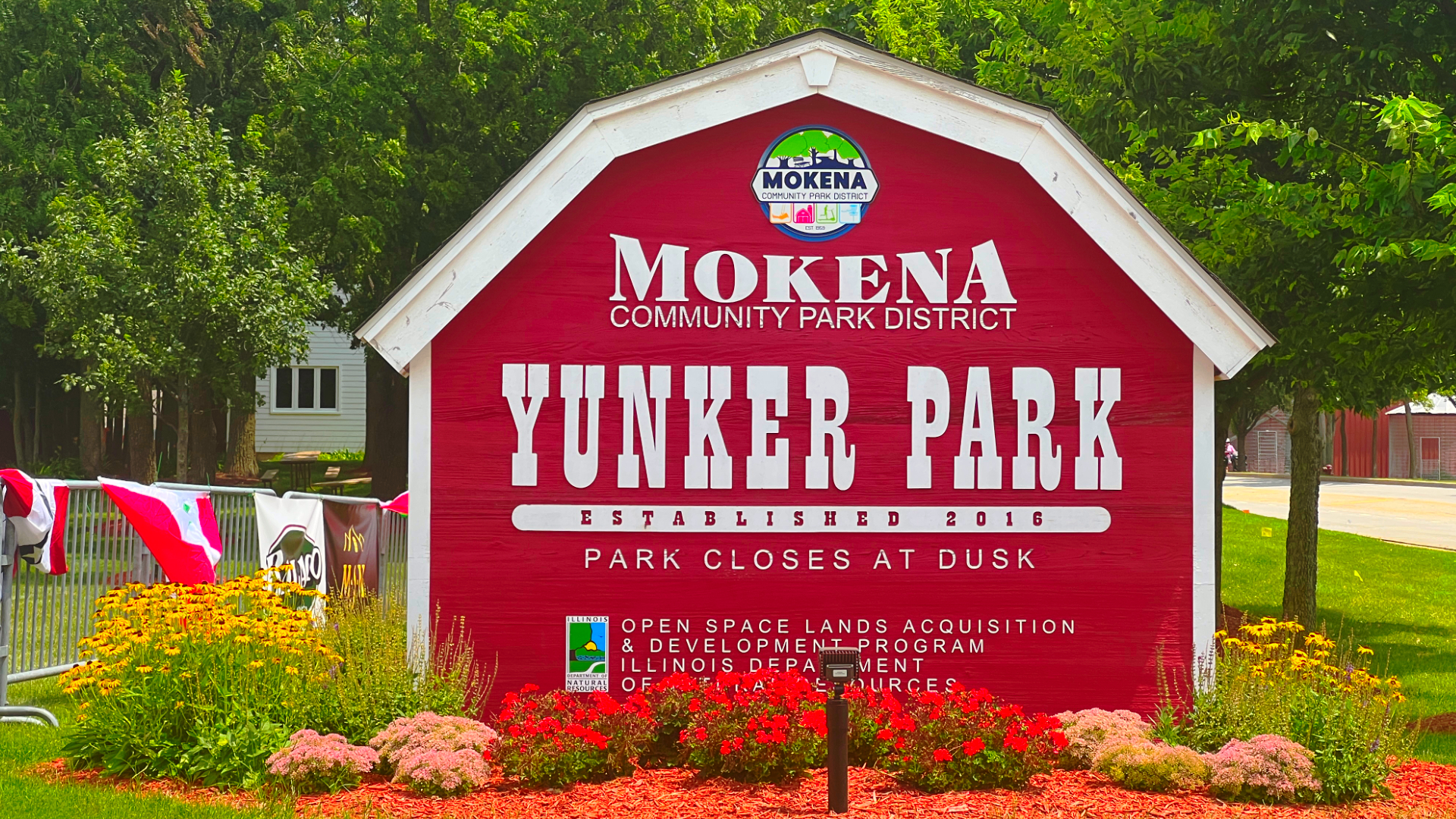 Photo of Yunker Park District Sign off of LaPorte Rd